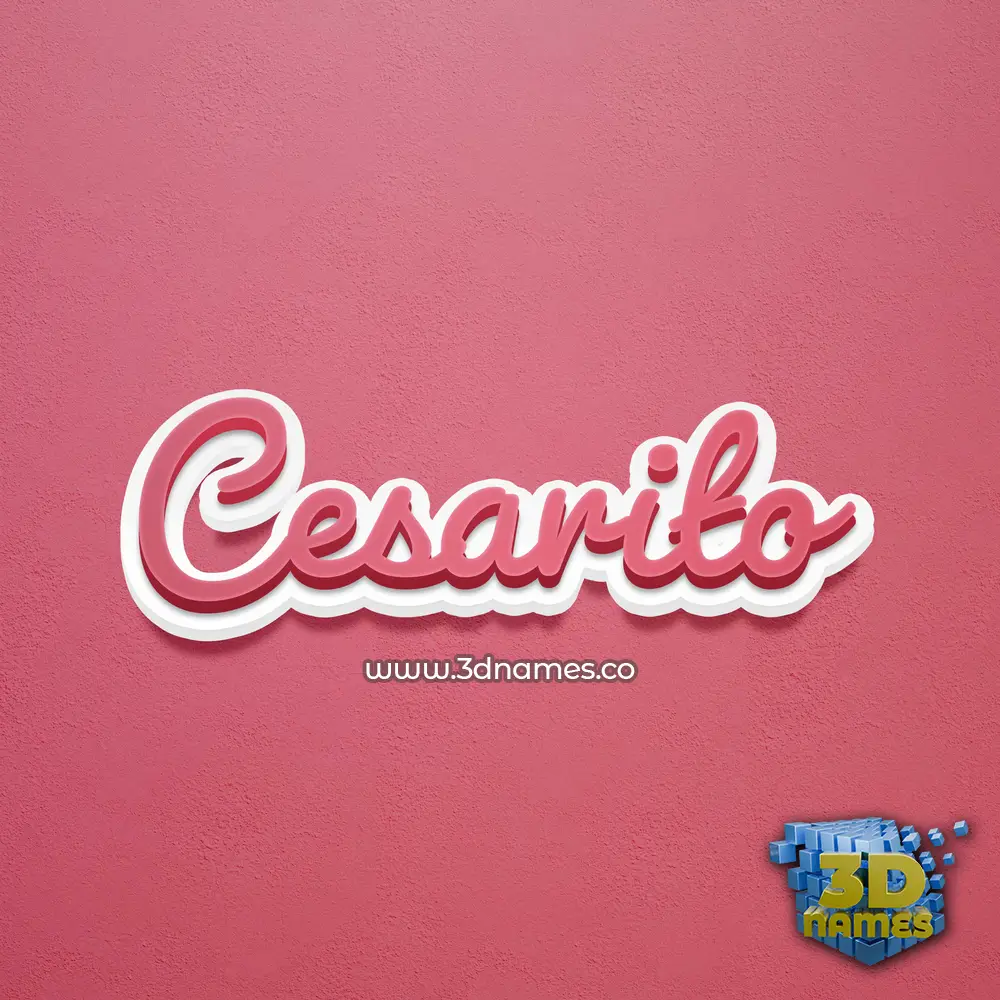 cesarito in Red Scribble style - 3D name wallpaper