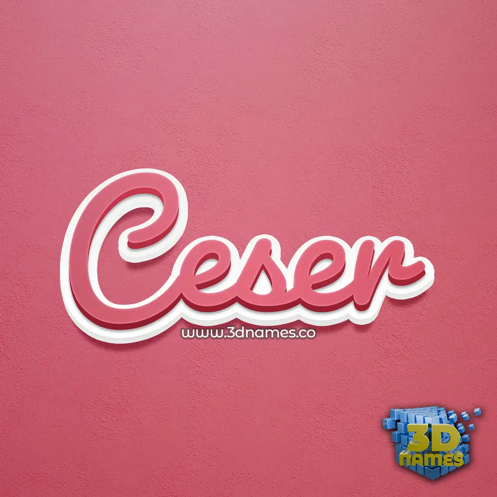 ceser in Red Scribble style - 3D name wallpaper