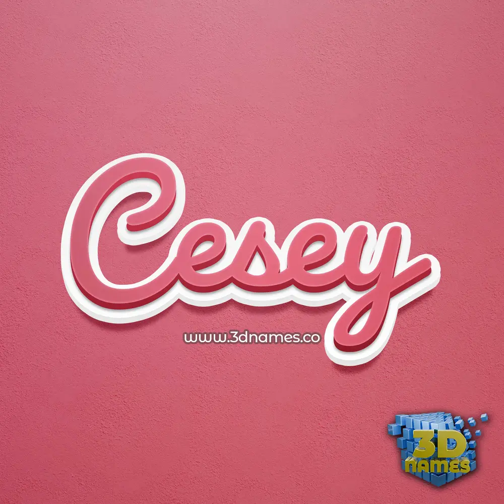 cesey in Red Scribble style - 3D name wallpaper