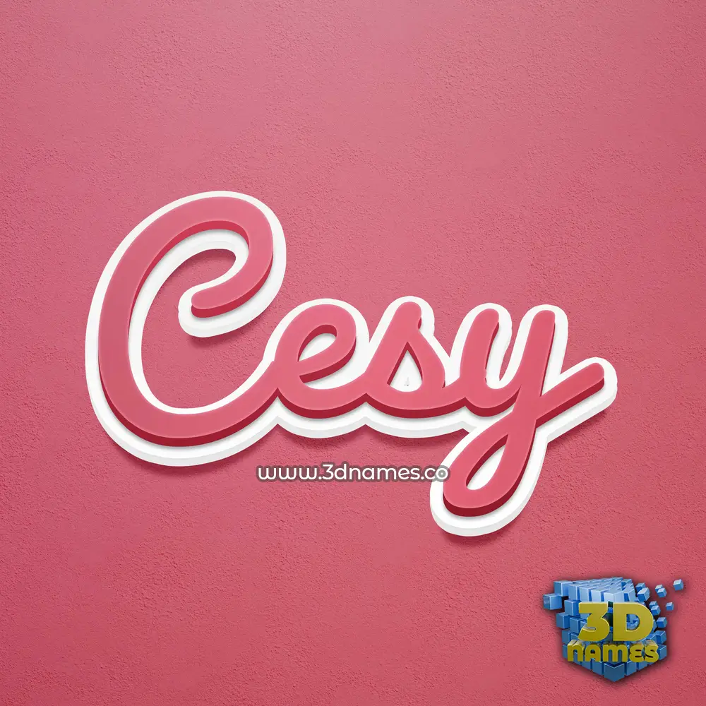 cesy in Red Scribble style - 3D name wallpaper