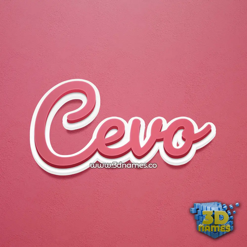 cevo in Red Scribble style - 3D name wallpaper