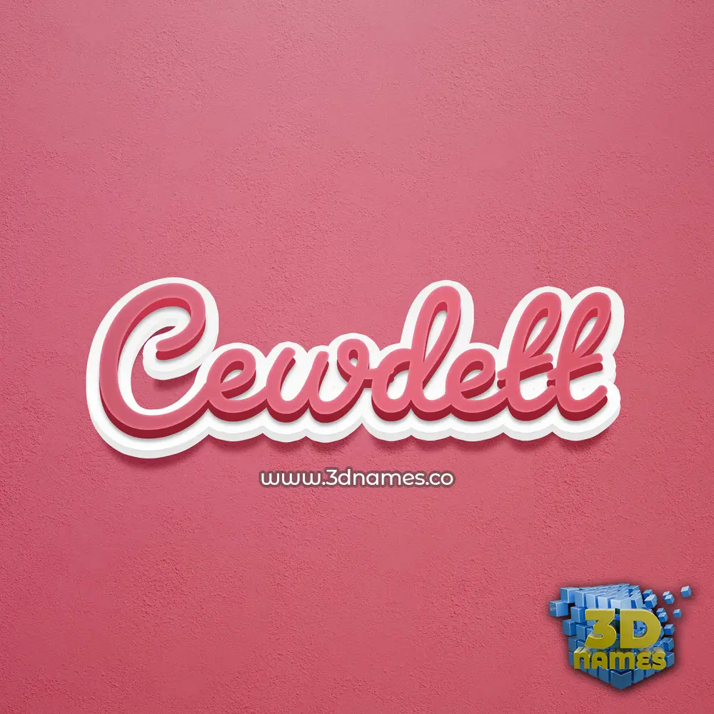 cewdett in Red Scribble style - 3D name wallpaper
