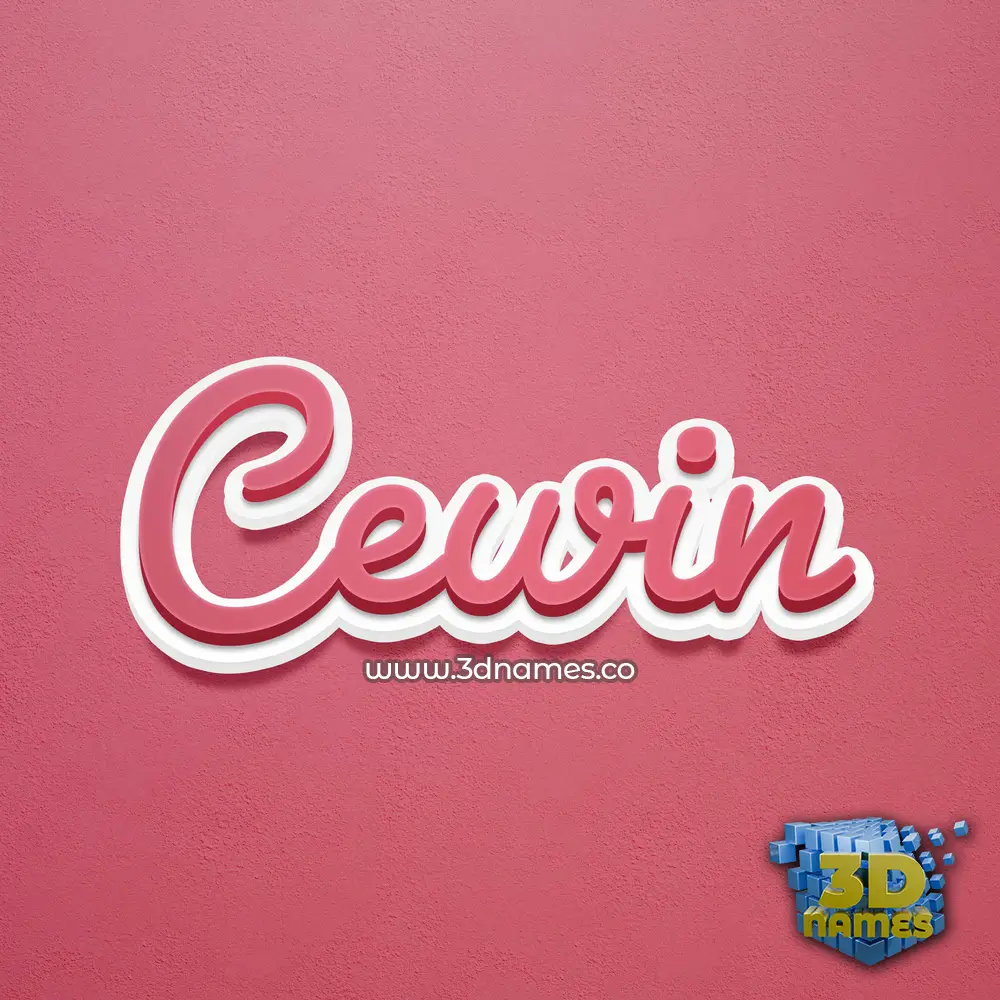 cewin in Red Scribble style - 3D name wallpaper