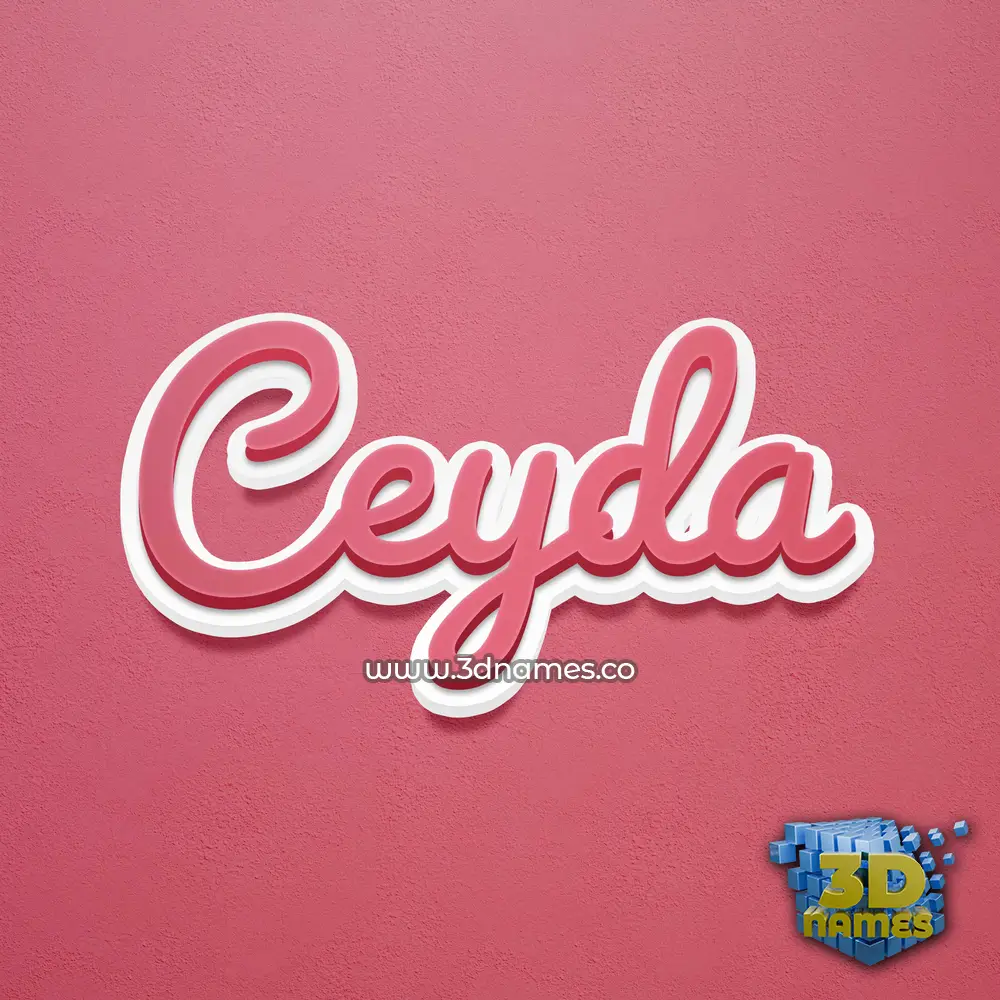 ceyda in Red Scribble style - 3D name wallpaper