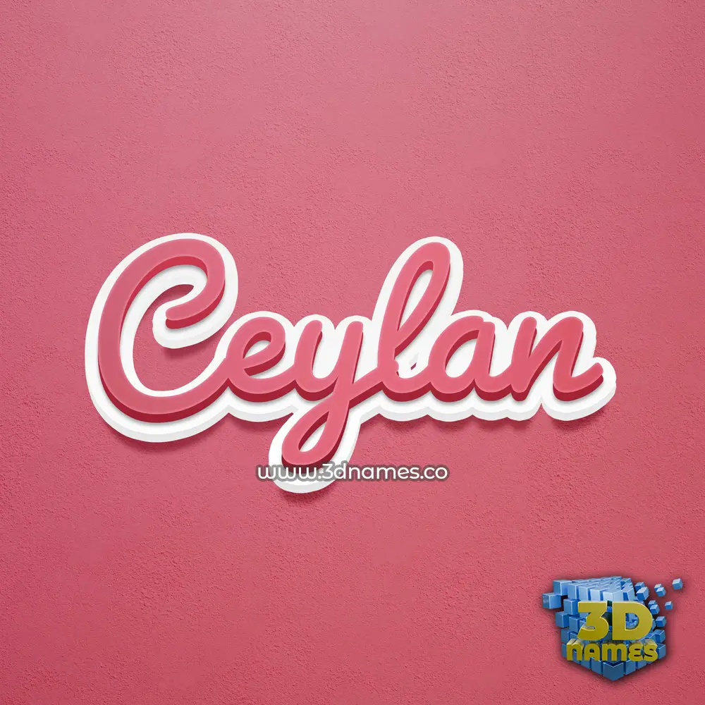 ceylan in Red Scribble style - 3D name wallpaper