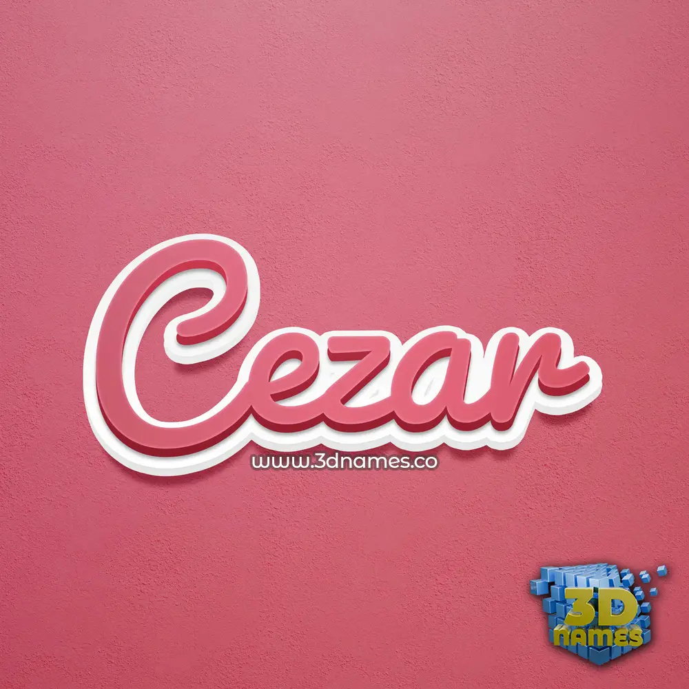 cezar in Red Scribble style - 3D name wallpaper