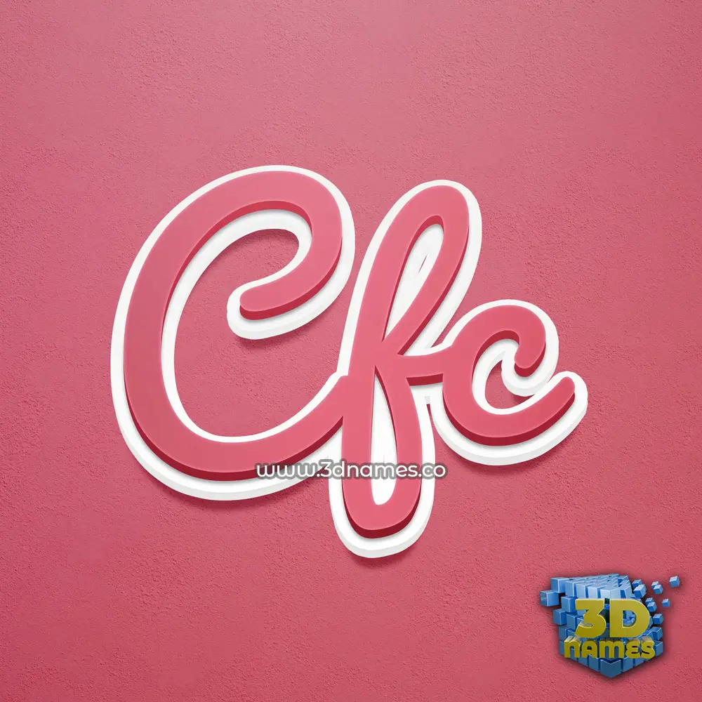cfc in Red Scribble style - 3D name wallpaper