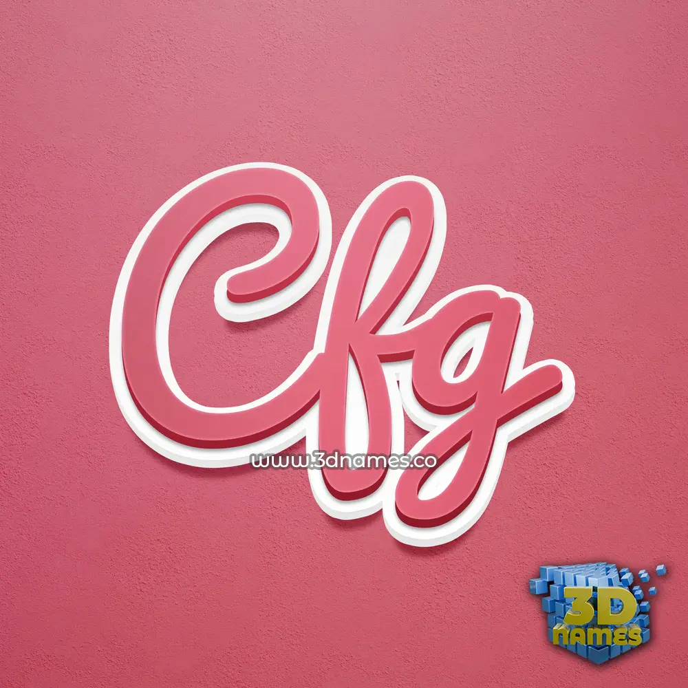cfg in Red Scribble style - 3D name wallpaper