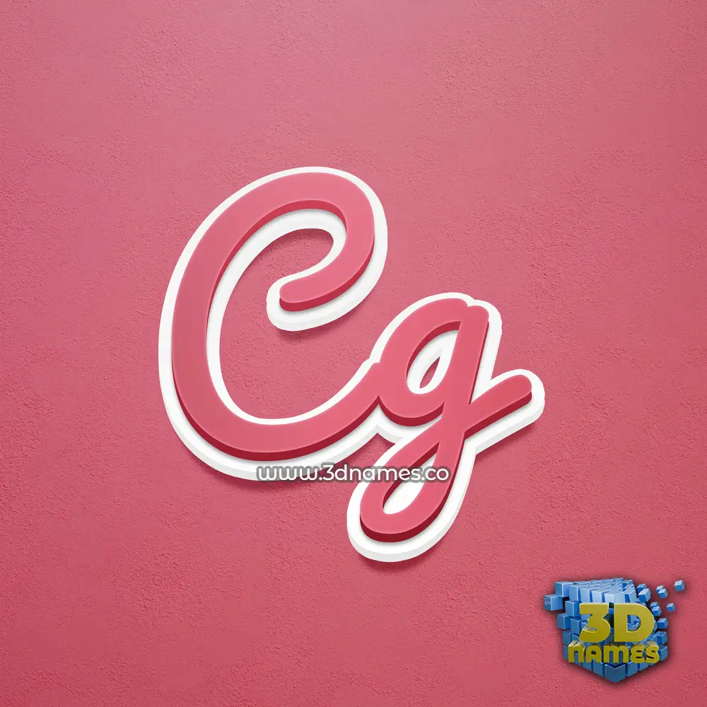 cg in Red Scribble style - 3D name wallpaper