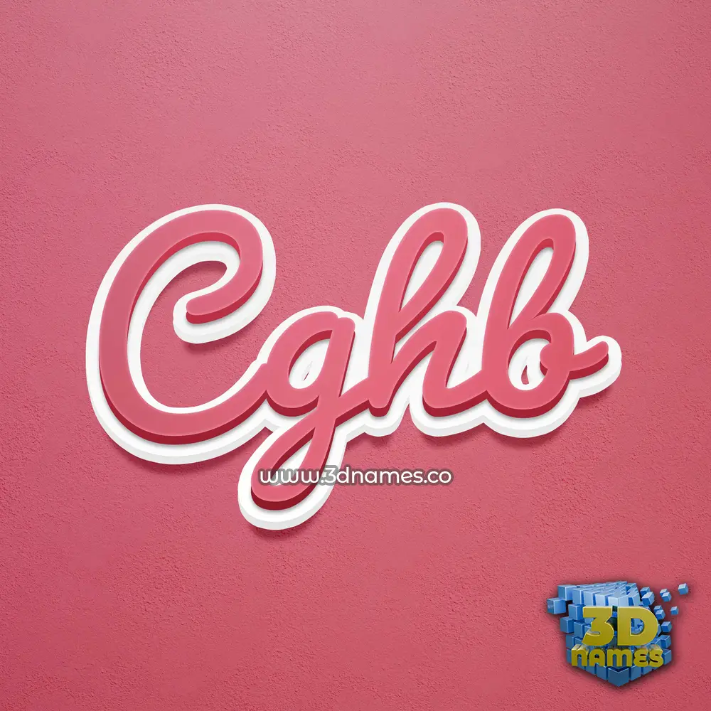 cghb in Red Scribble style - 3D name wallpaper