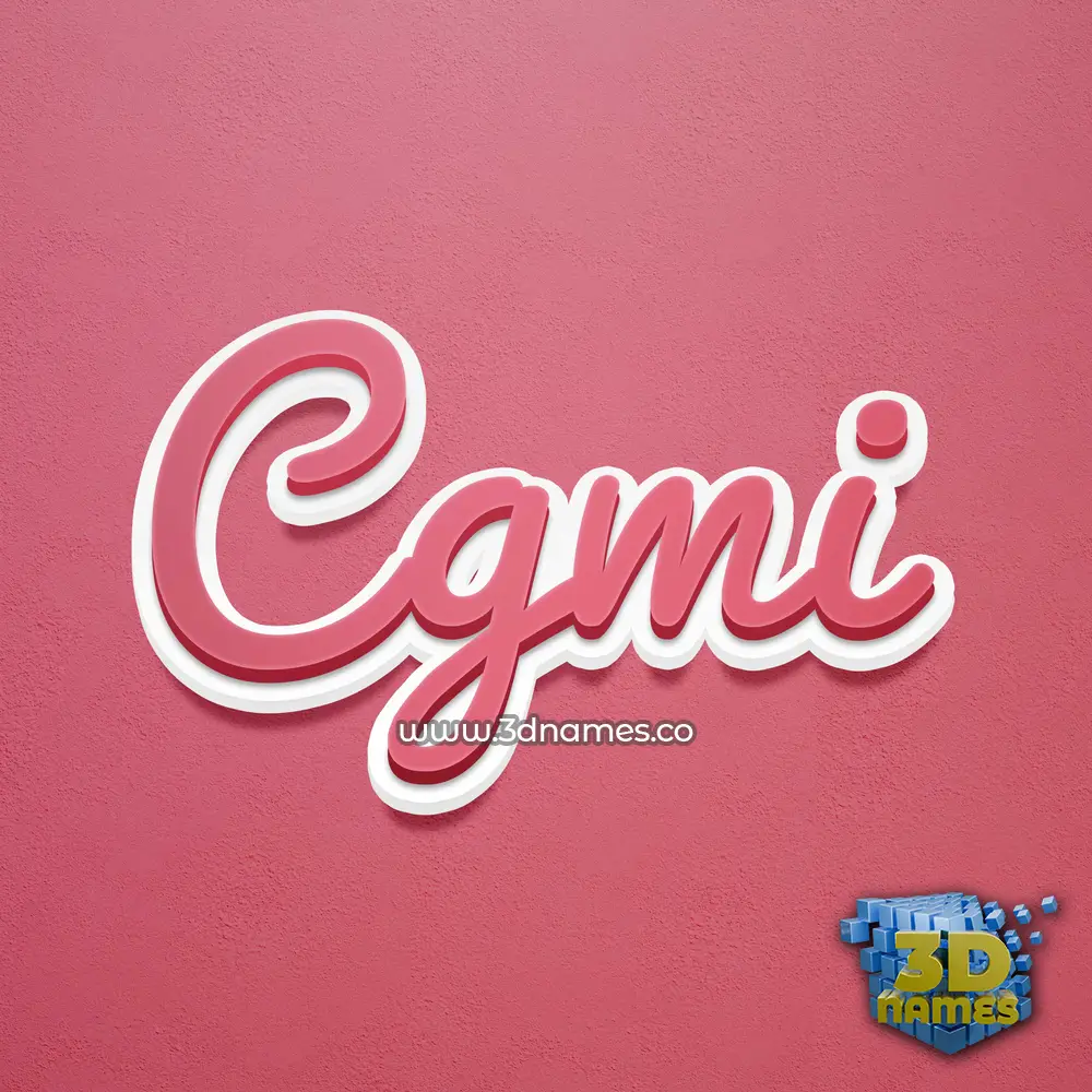cgmi in Red Scribble style - 3D name wallpaper