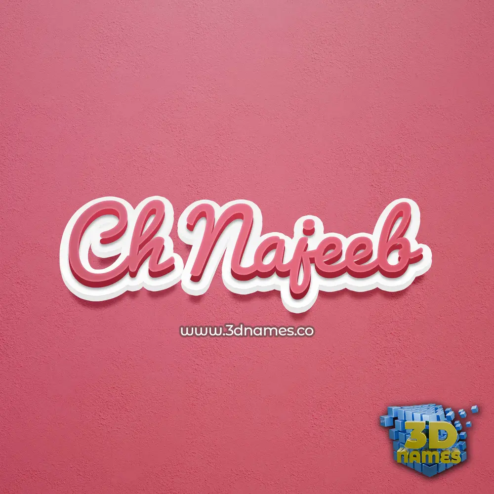 ch najeeb in Red Scribble style - 3D name wallpaper