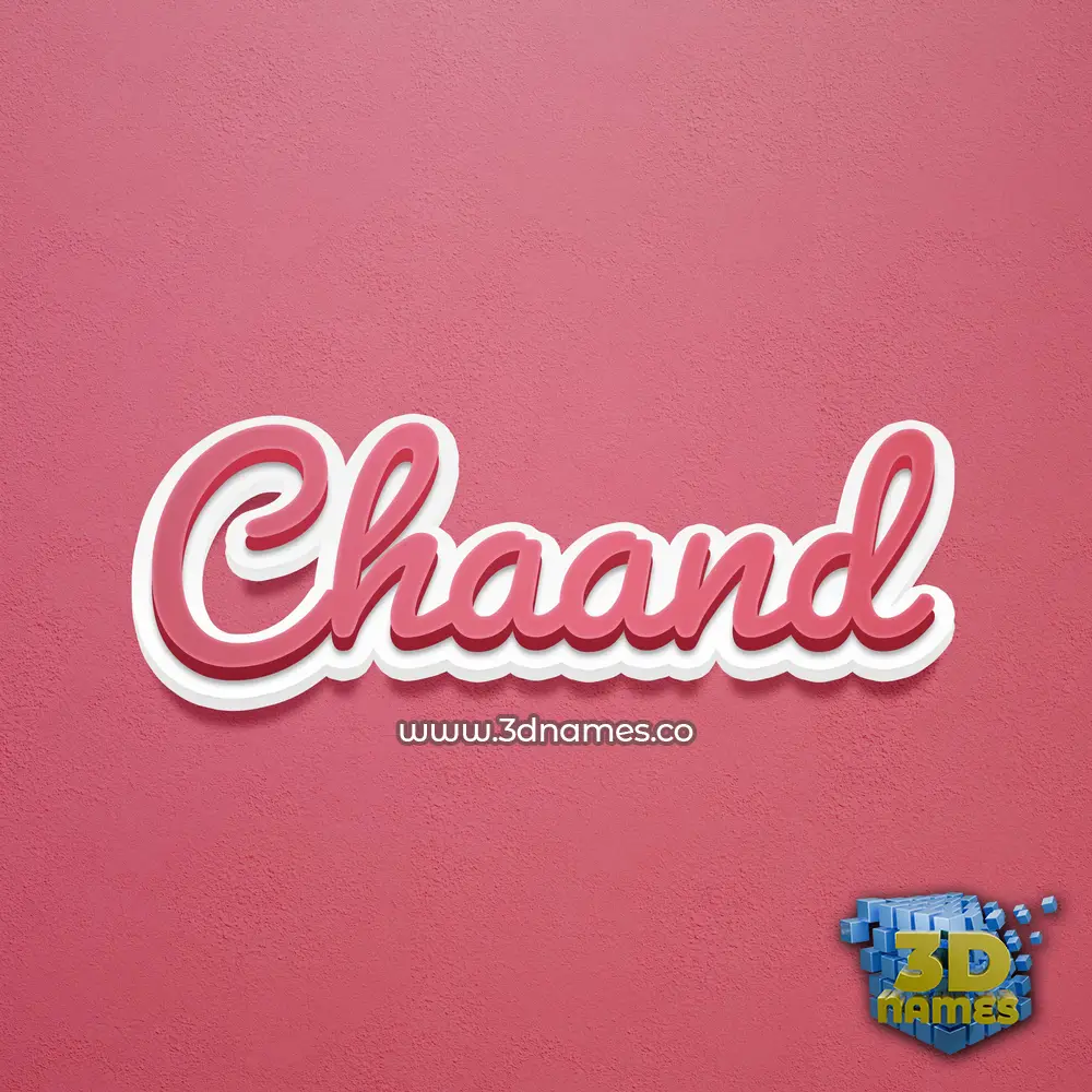 chaand in Red Scribble style - 3D name wallpaper
