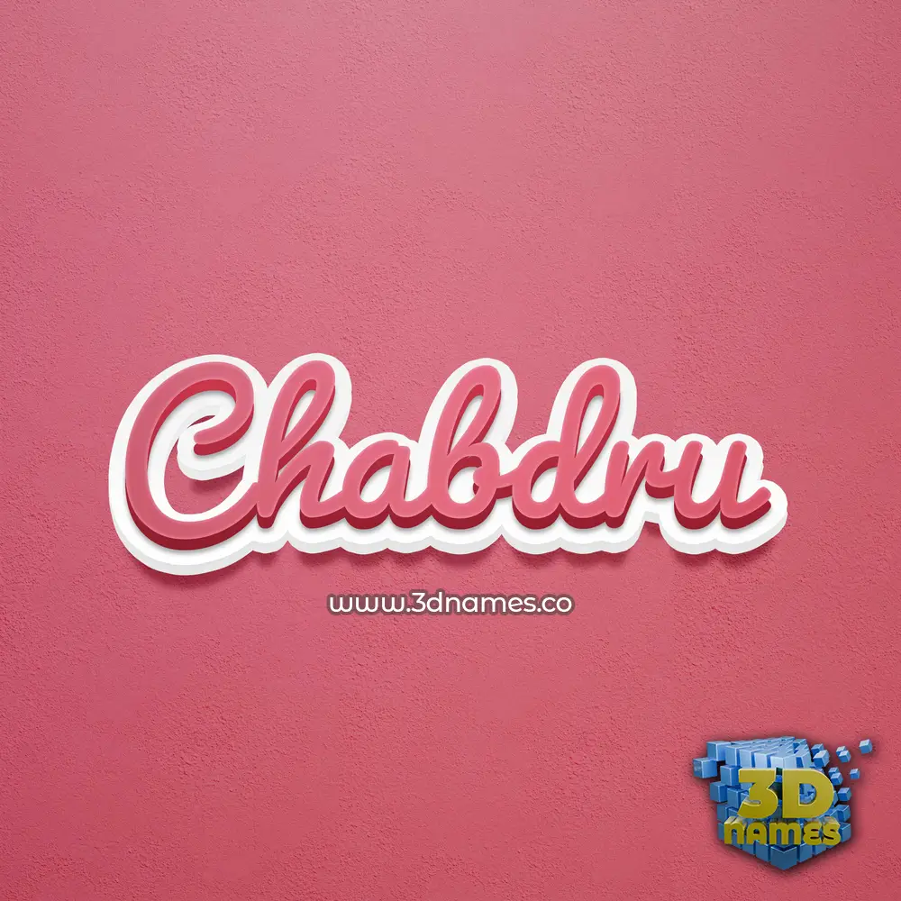 chabdru in Red Scribble style - 3D name wallpaper