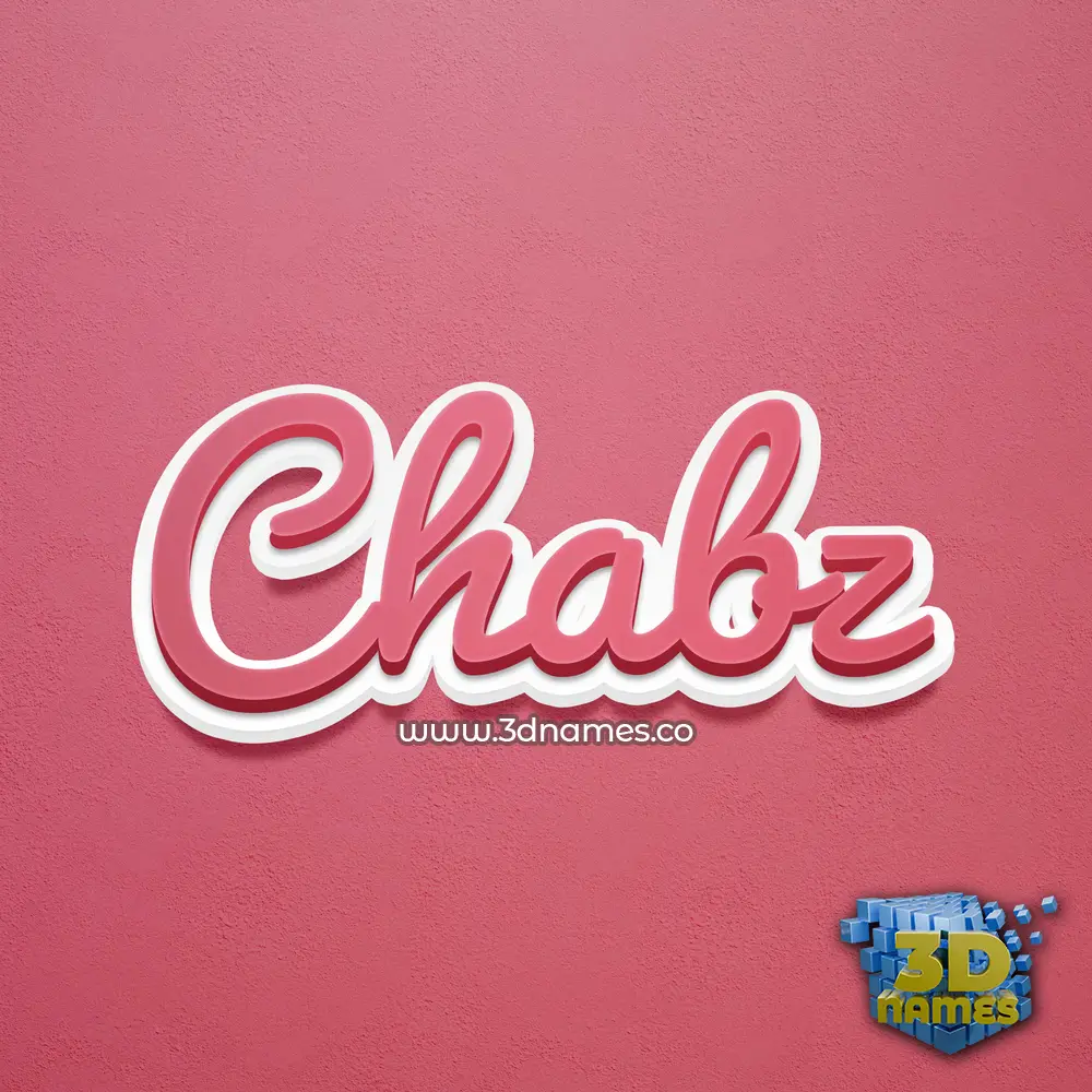 chabz in Red Scribble style - 3D name wallpaper