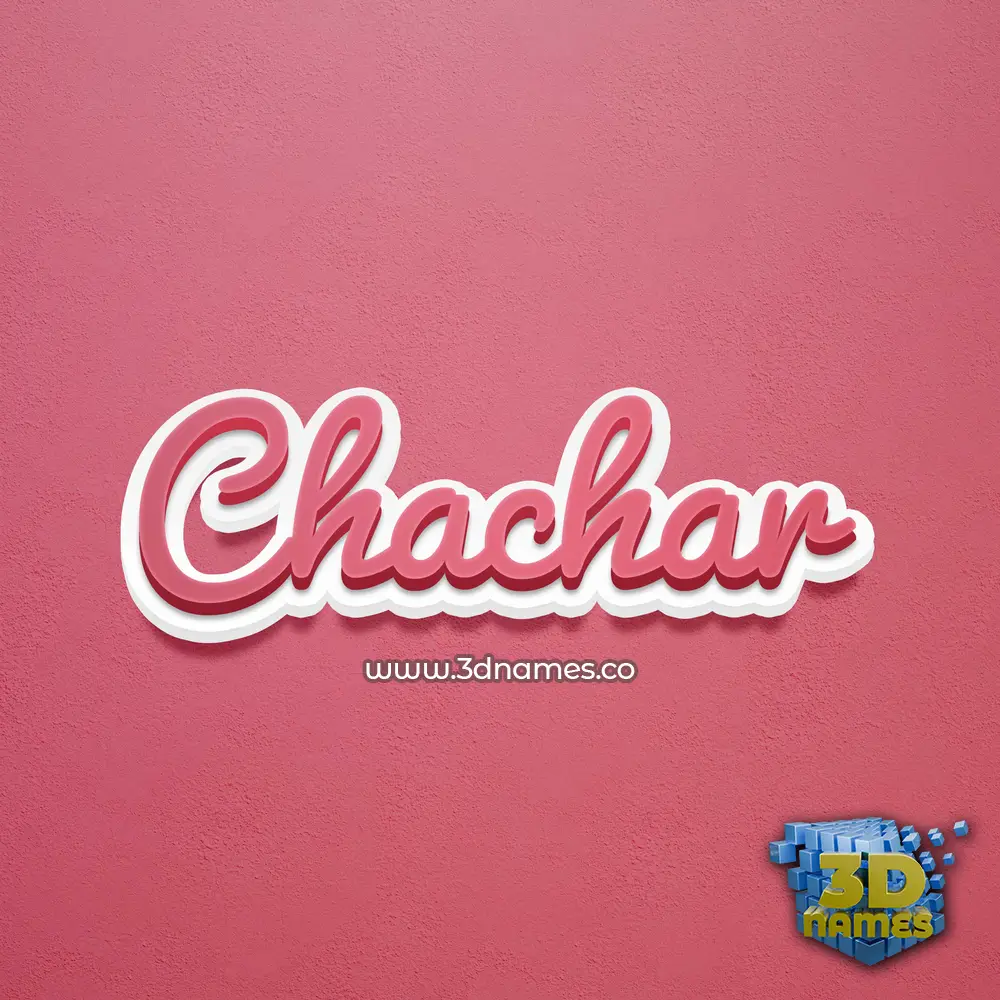 chachar in Red Scribble style - 3D name wallpaper