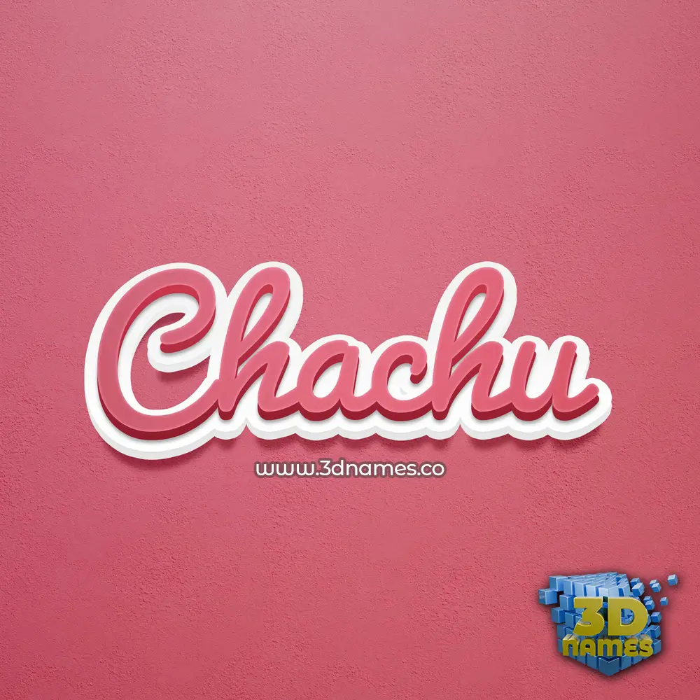 chachu in Red Scribble style - 3D name wallpaper