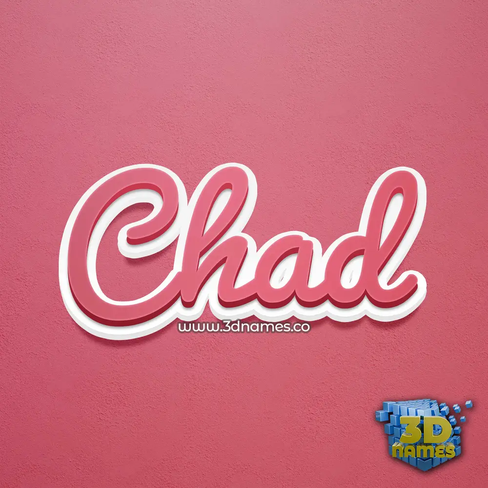 chad in Red Scribble style - 3D name wallpaper