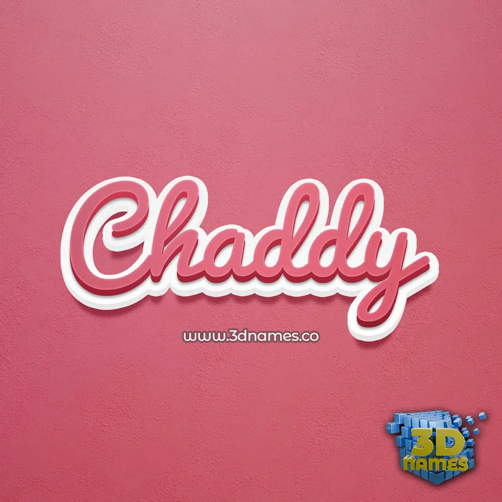 chaddy in Red Scribble style - 3D name wallpaper