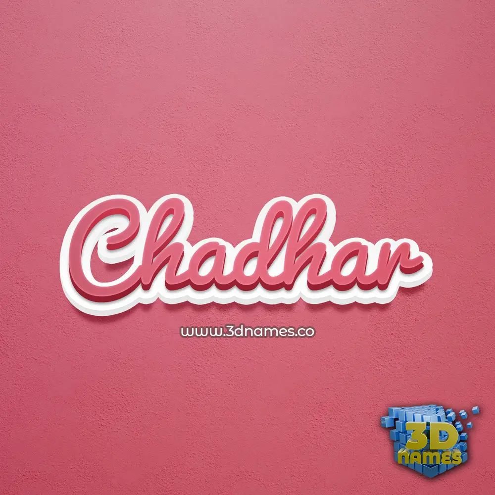 chadhar in Red Scribble style - 3D name wallpaper