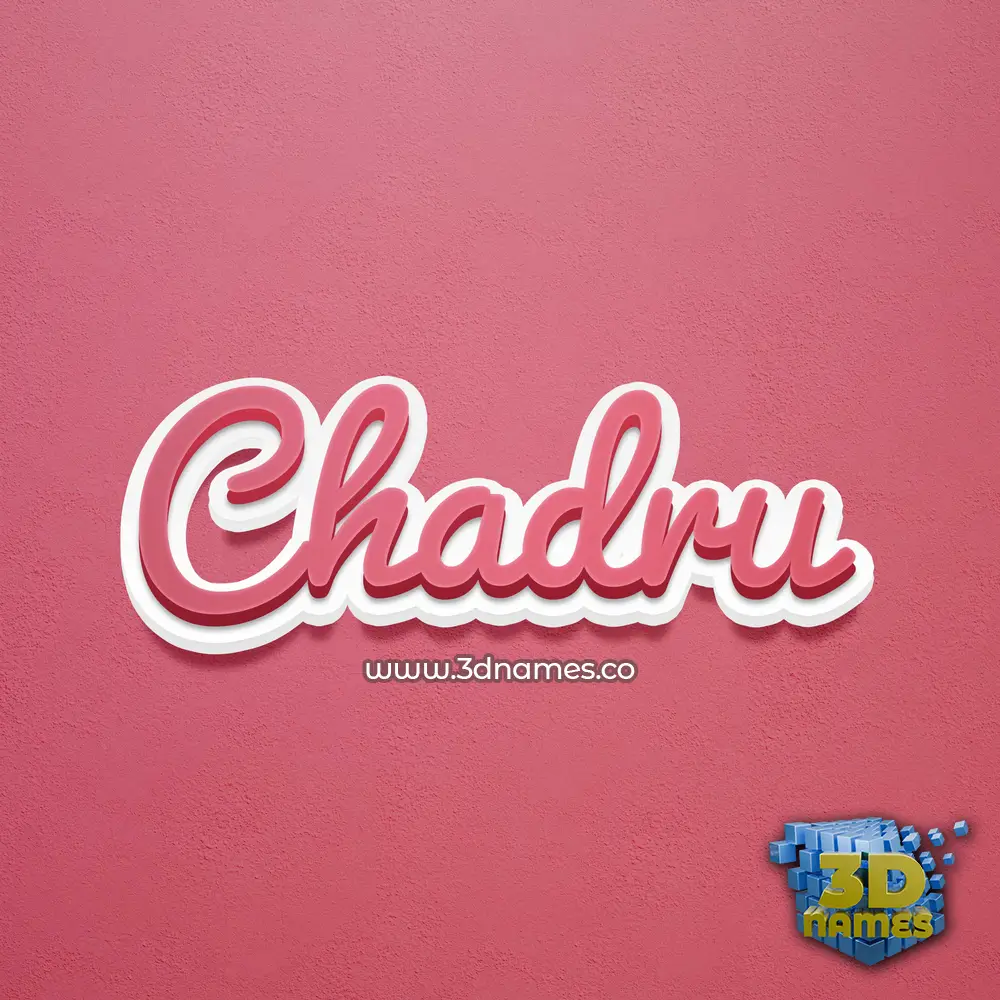 chadru in Red Scribble style - 3D name wallpaper