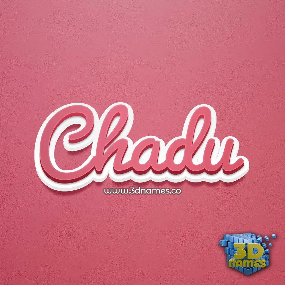chadu in Red Scribble style - 3D name wallpaper