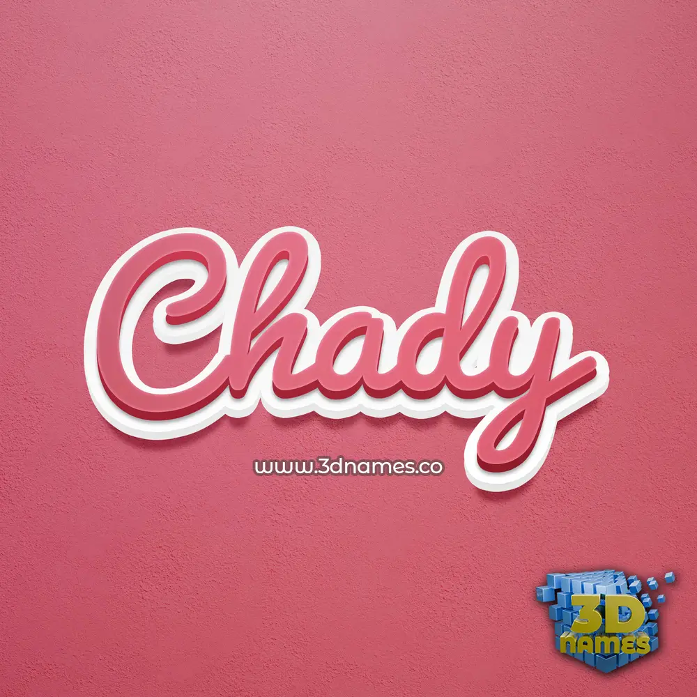 chady in Red Scribble style - 3D name wallpaper
