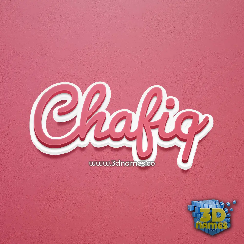 chafiq in Red Scribble style - 3D name wallpaper