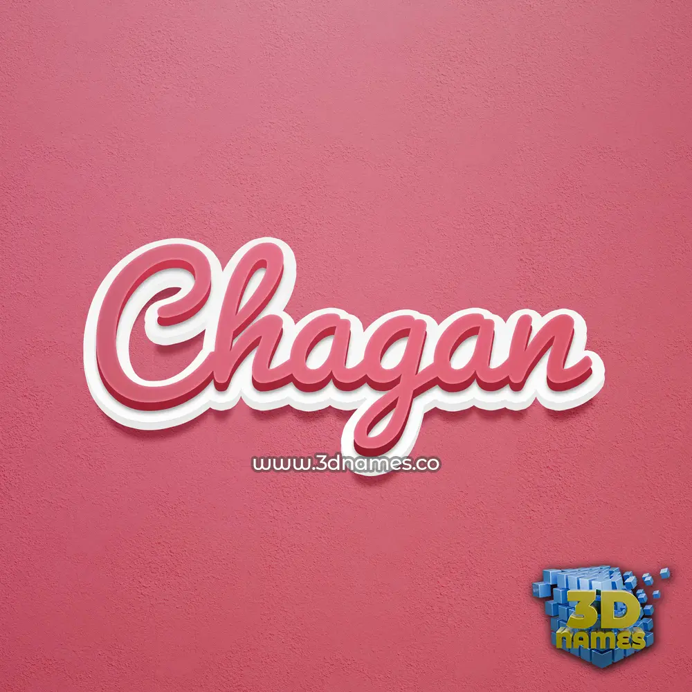 chagan in Red Scribble style - 3D name wallpaper