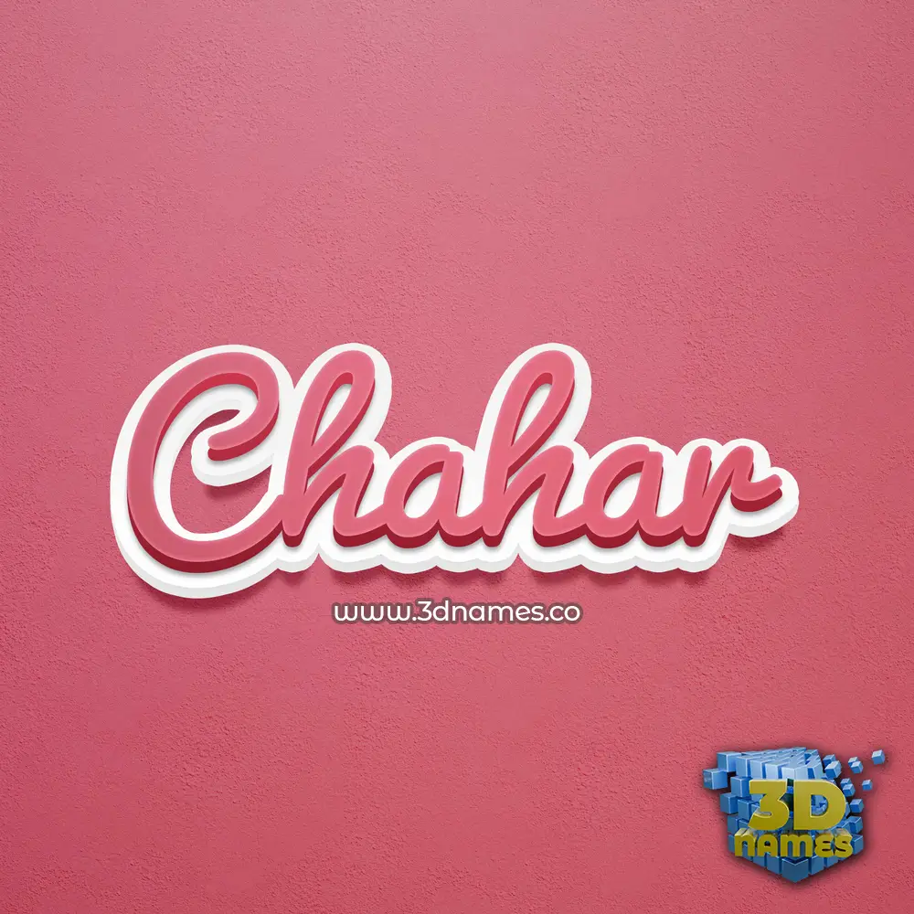 chahar in Red Scribble style - 3D name wallpaper