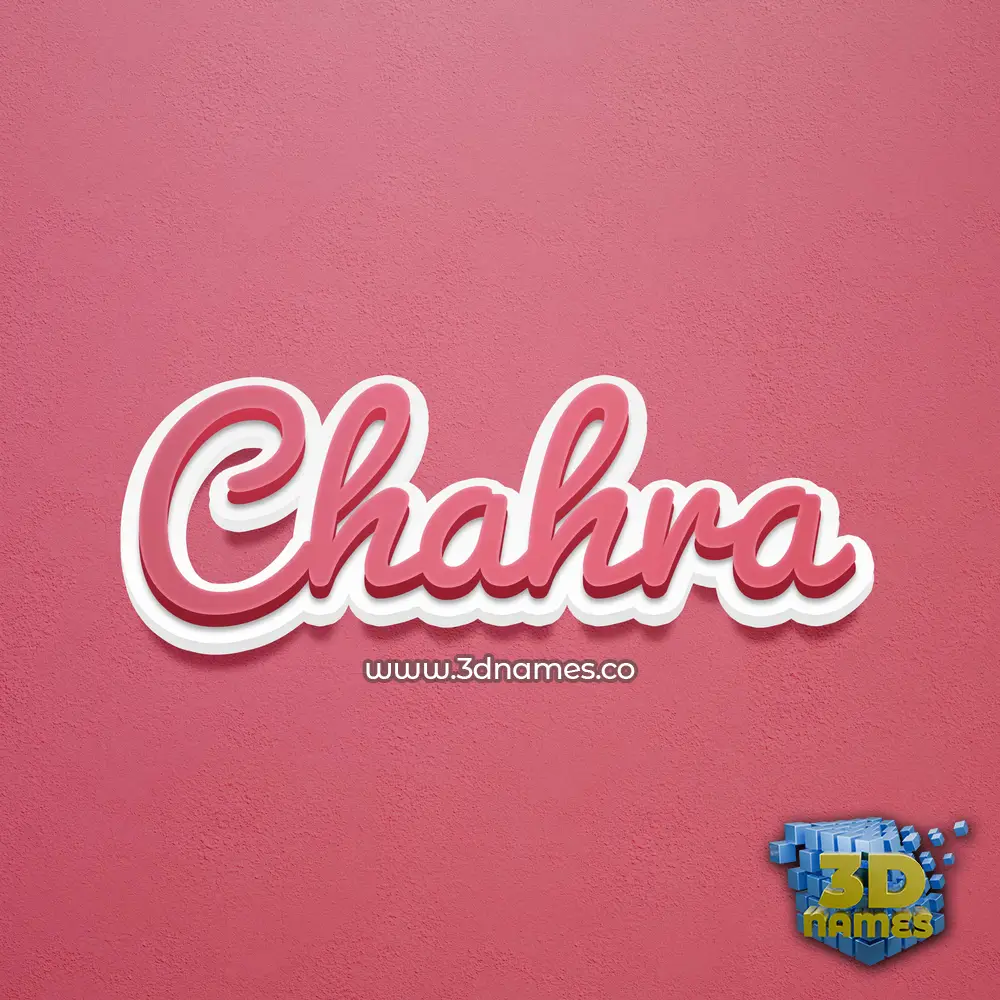 chahra in Red Scribble style - 3D name wallpaper