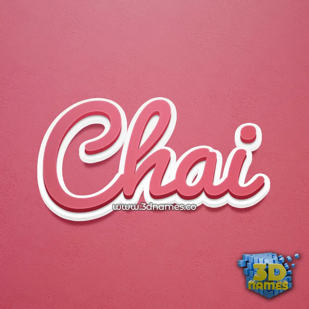 chai in Red Scribble style - 3D name wallpaper