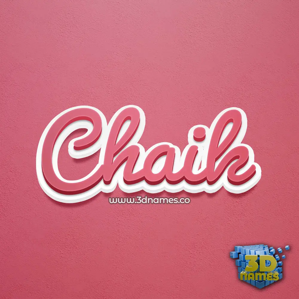 chaik in Red Scribble style - 3D name wallpaper