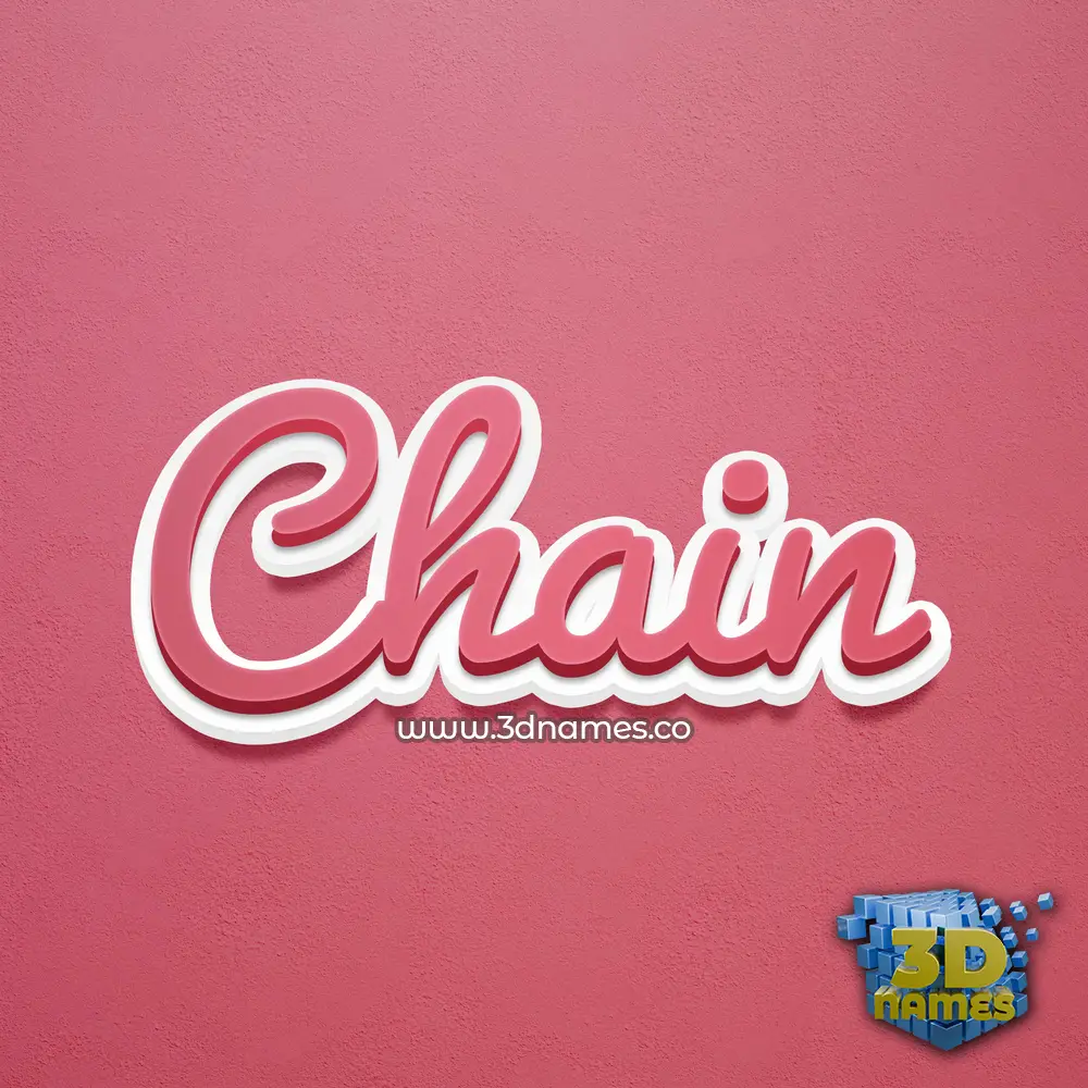chain in Red Scribble style - 3D name wallpaper