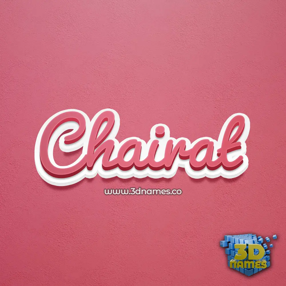 chairat in Red Scribble style - 3D name wallpaper