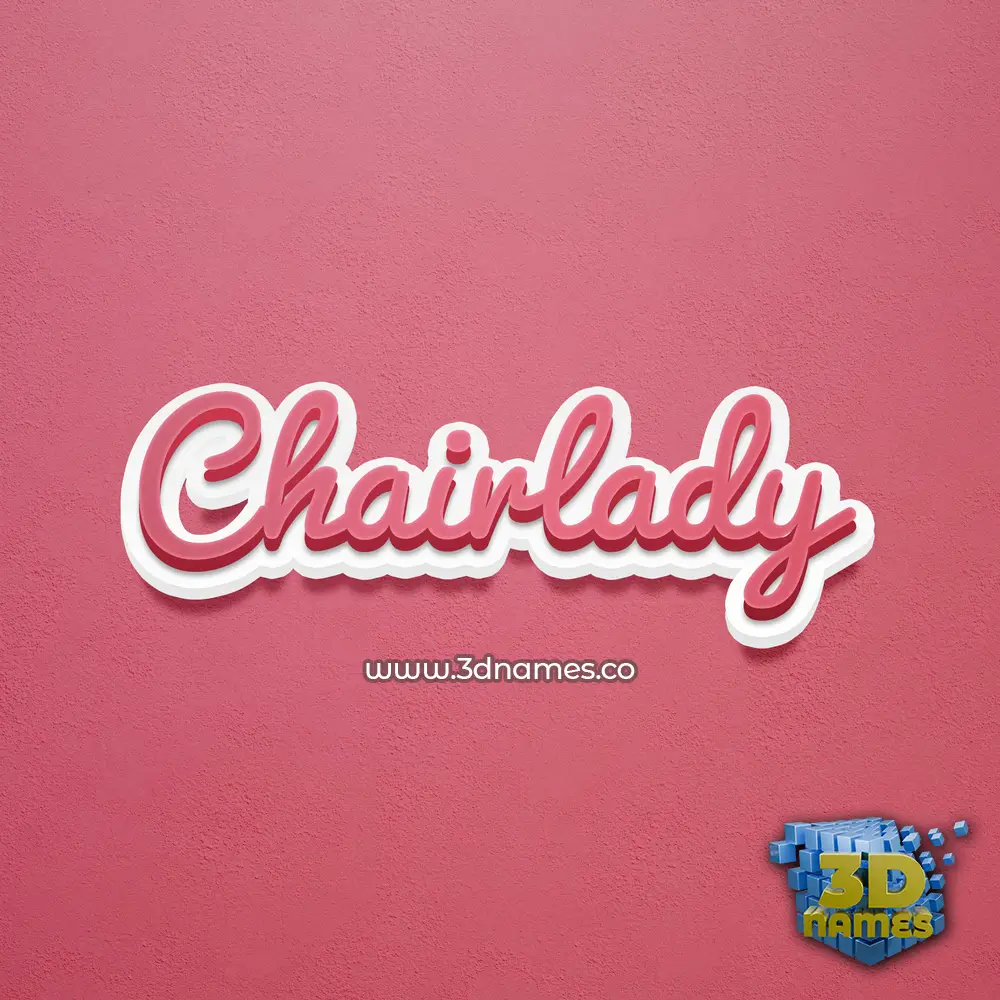 chairlady in Red Scribble style - 3D name wallpaper