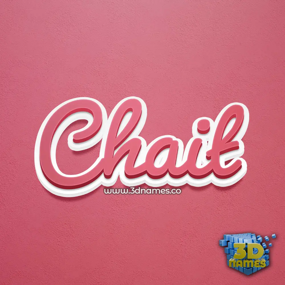 chait in Red Scribble style - 3D name wallpaper