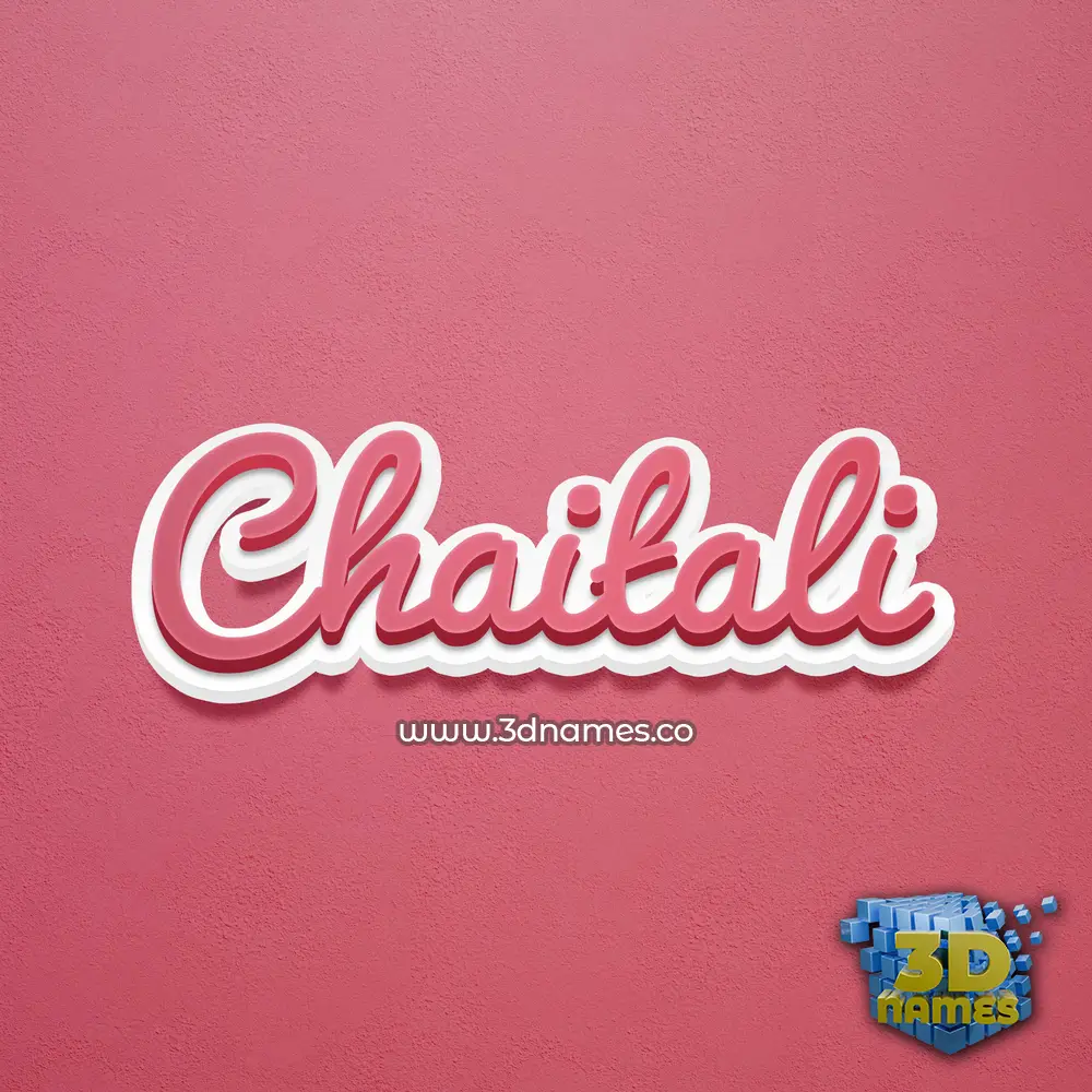 chaitali in Red Scribble style - 3D name wallpaper