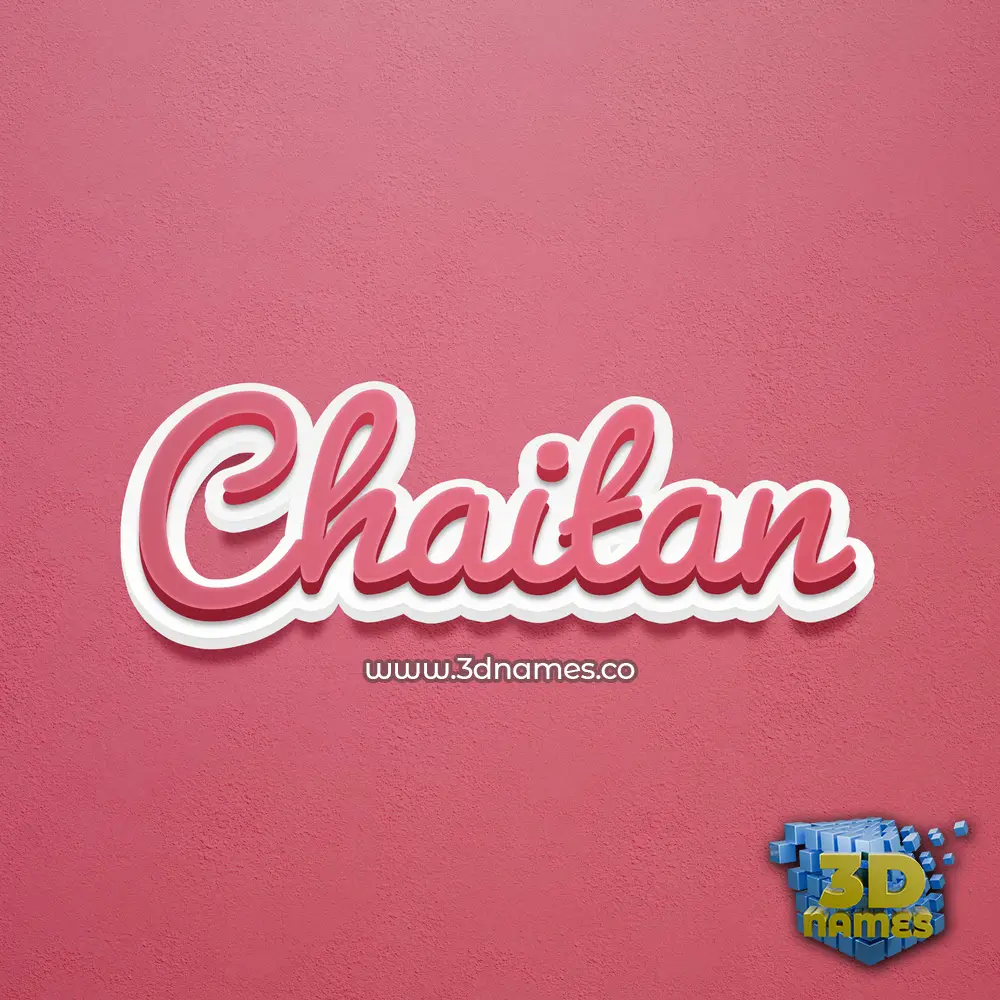 chaitan in Red Scribble style - 3D name wallpaper