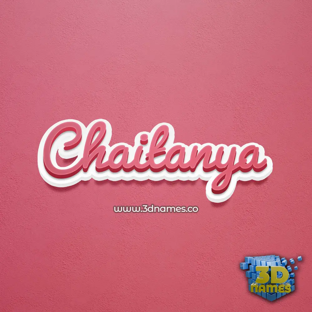 chaitanya in Red Scribble style - 3D name wallpaper