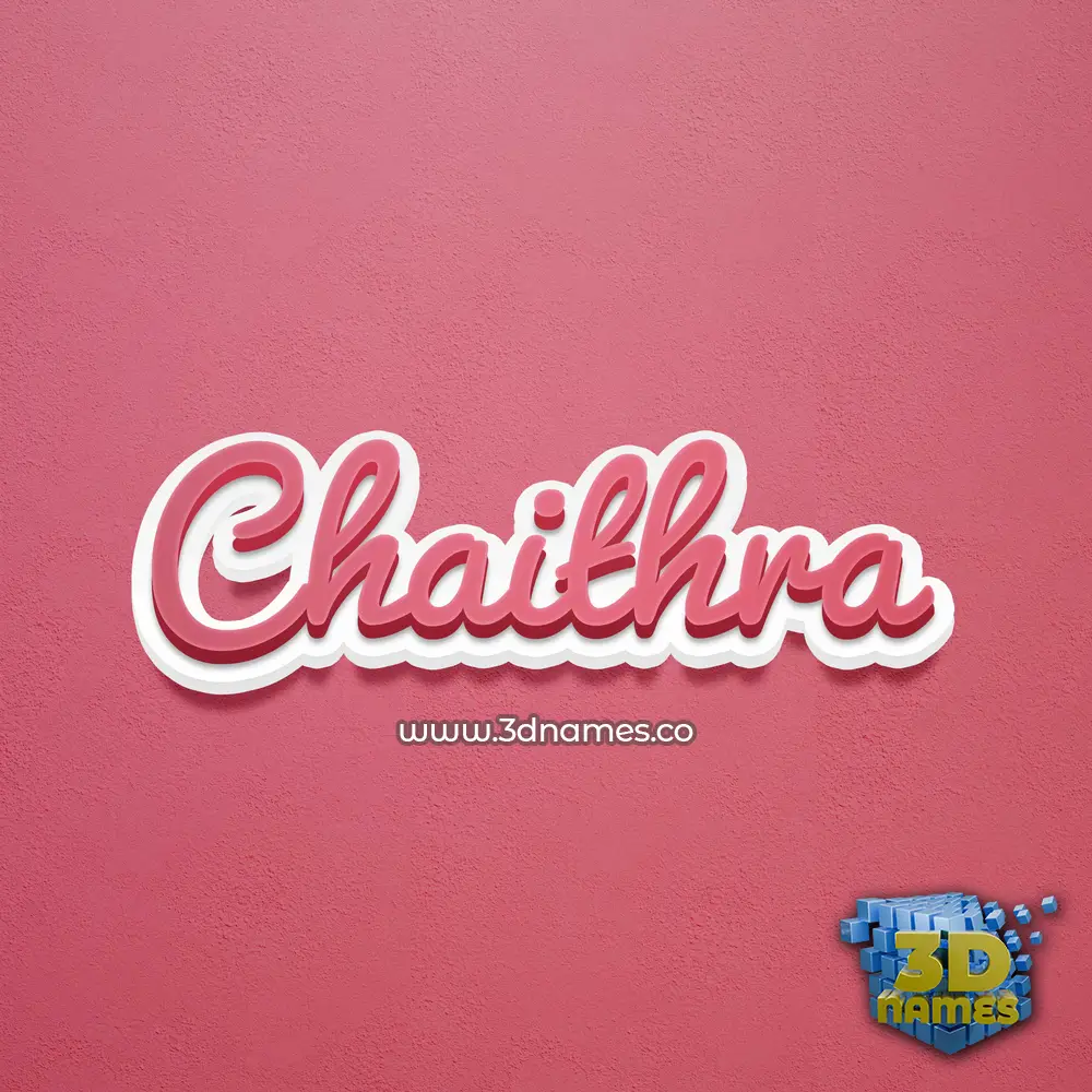chaithra in Red Scribble style - 3D name wallpaper