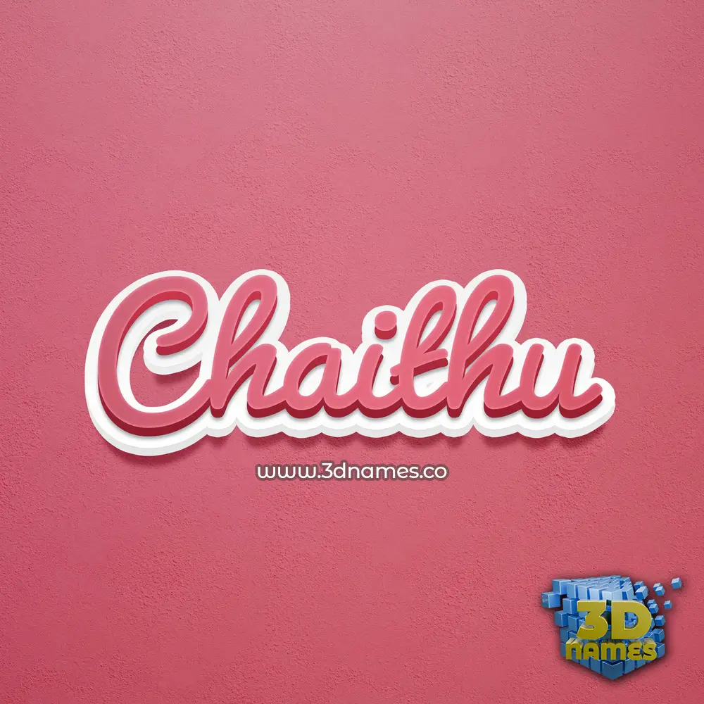 chaithu in Red Scribble style - 3D name wallpaper