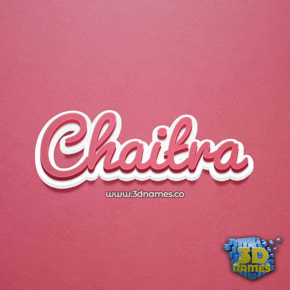 chaitra in Red Scribble style - 3D name wallpaper