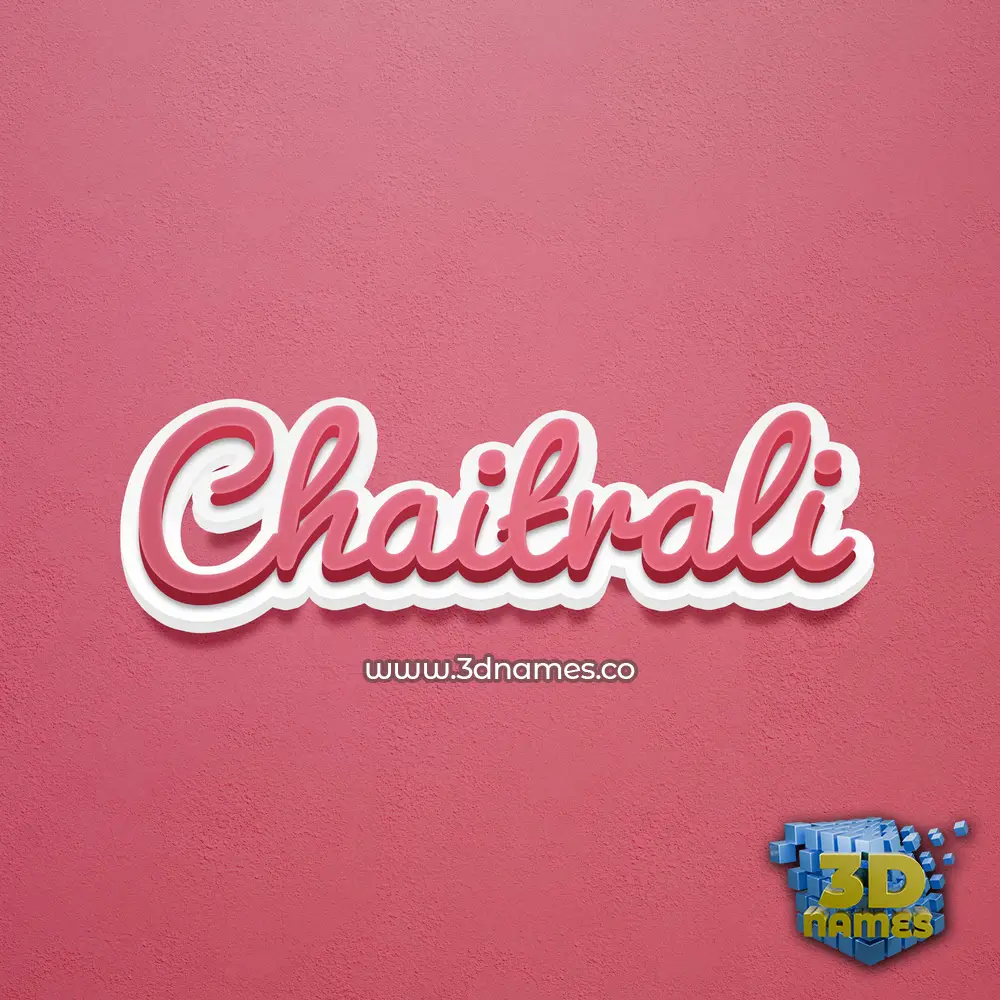 chaitrali in Red Scribble style - 3D name wallpaper