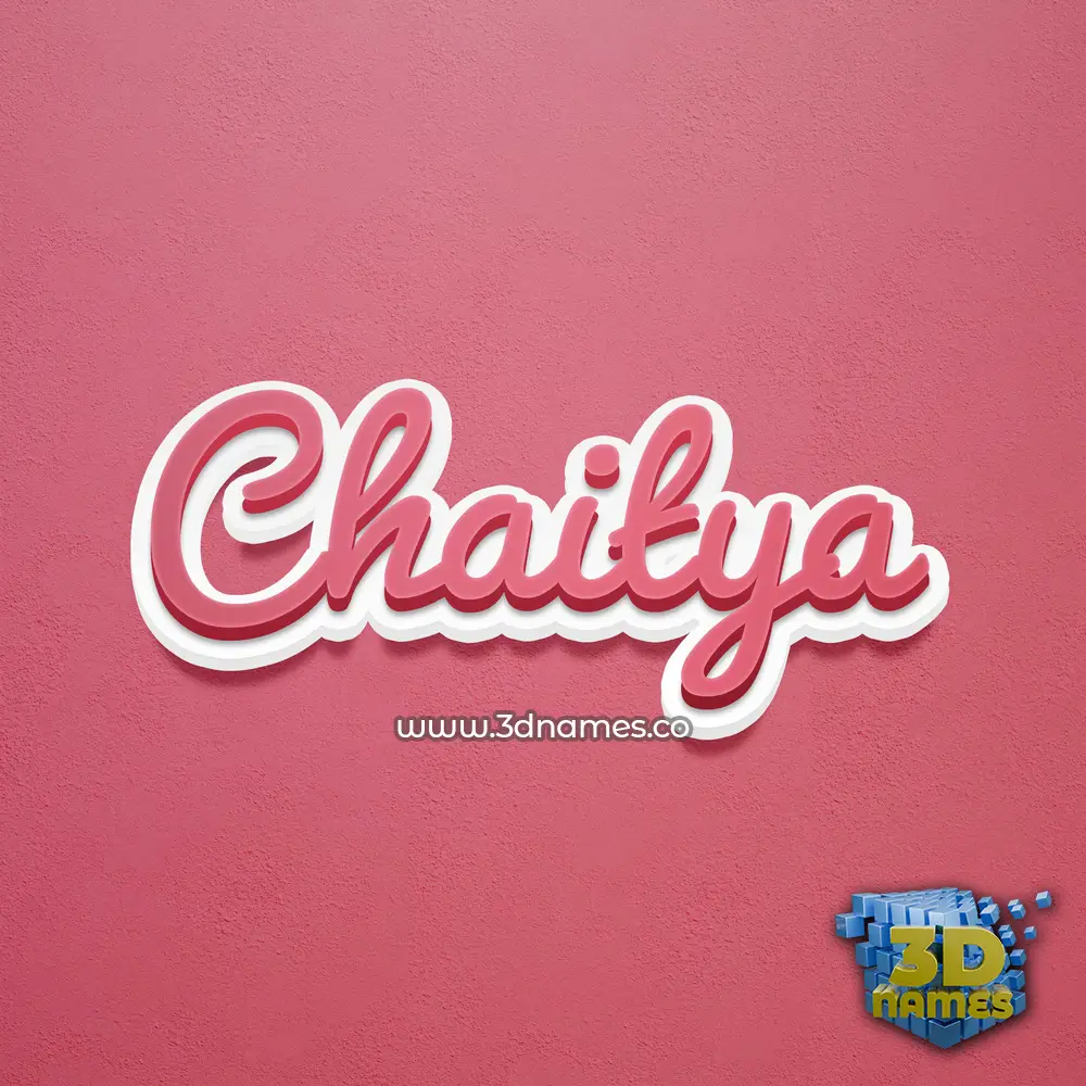 chaitya in Red Scribble style - 3D name wallpaper