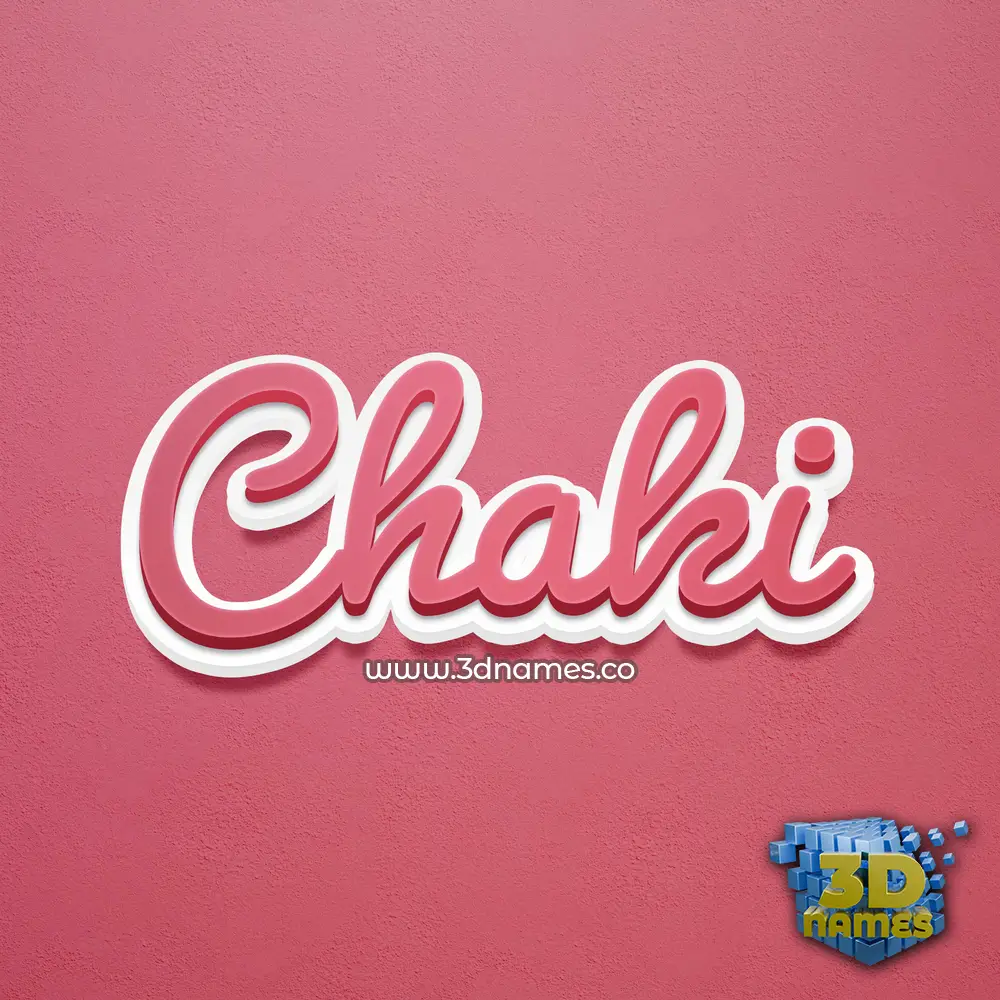 chaki in Red Scribble style - 3D name wallpaper