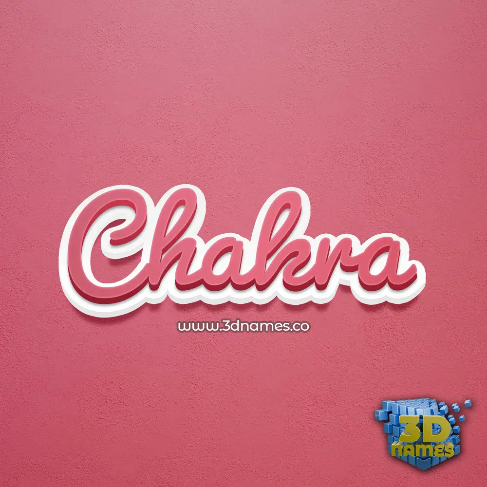 chakra in Red Scribble style - 3D name wallpaper