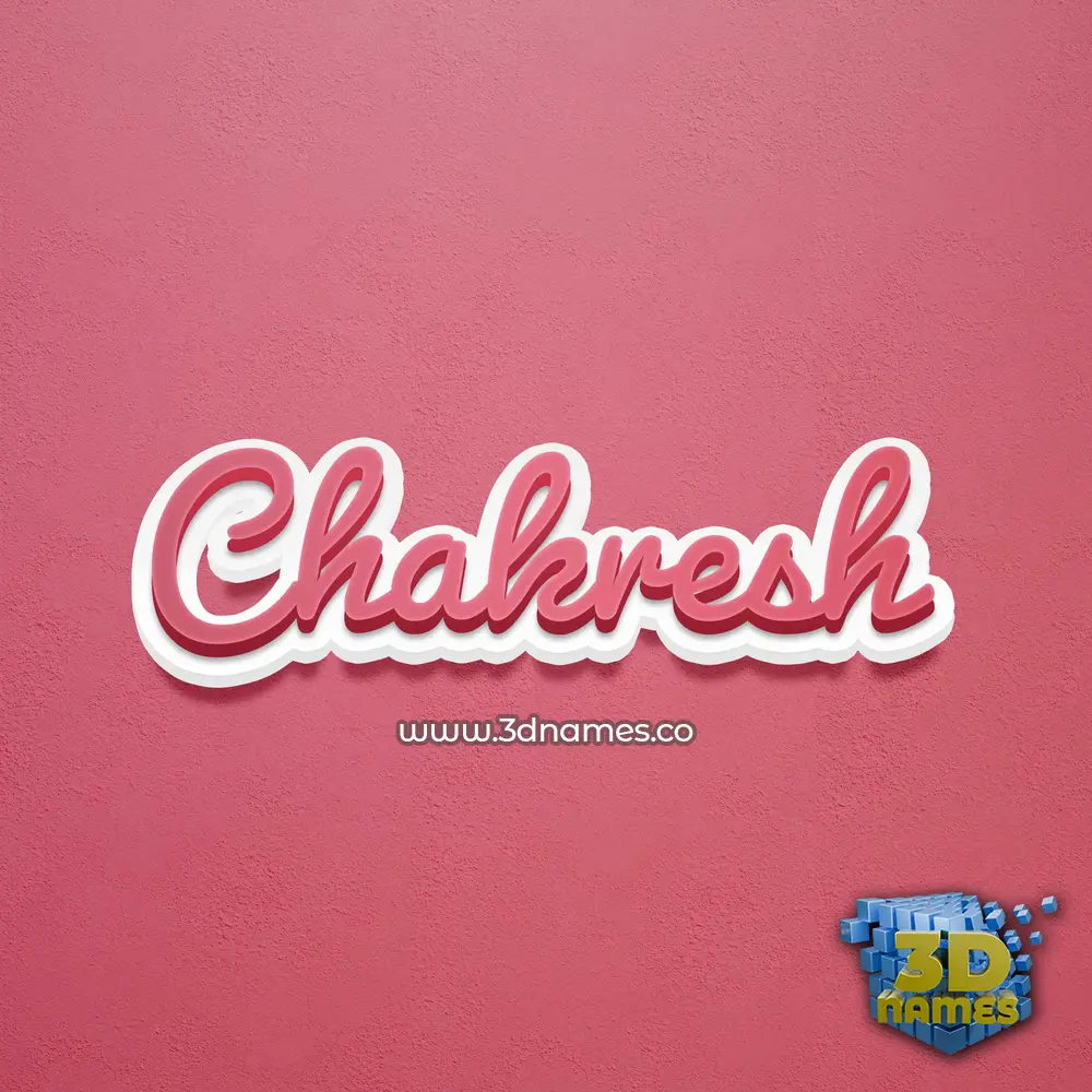chakresh in Red Scribble style - 3D name wallpaper