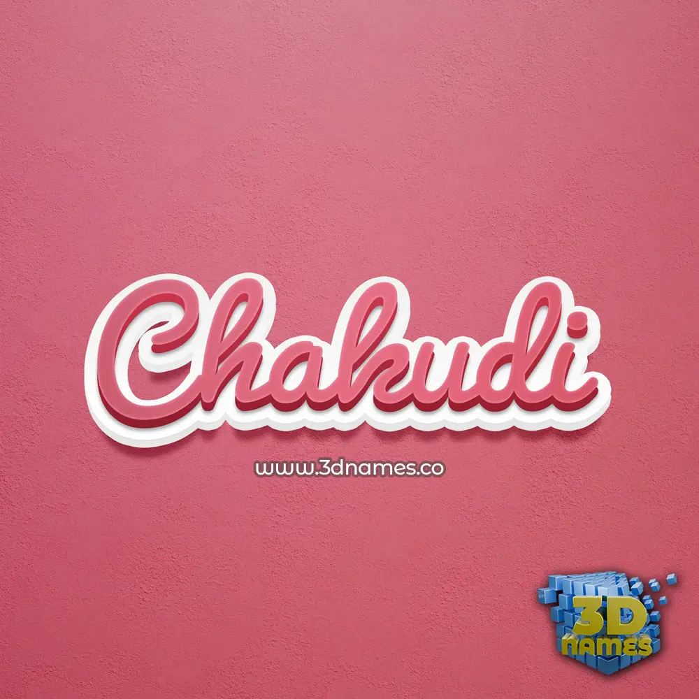 chakudi in Red Scribble style - 3D name wallpaper