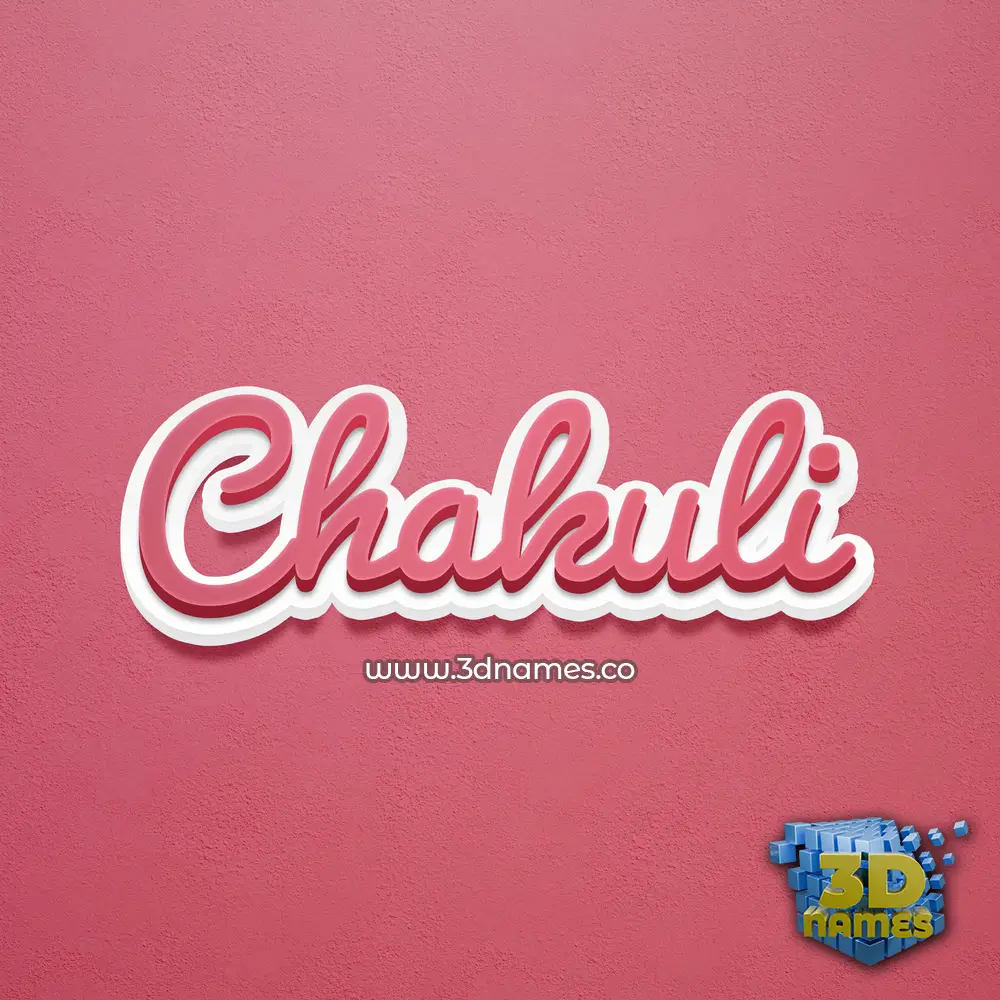 chakuli in Red Scribble style - 3D name wallpaper